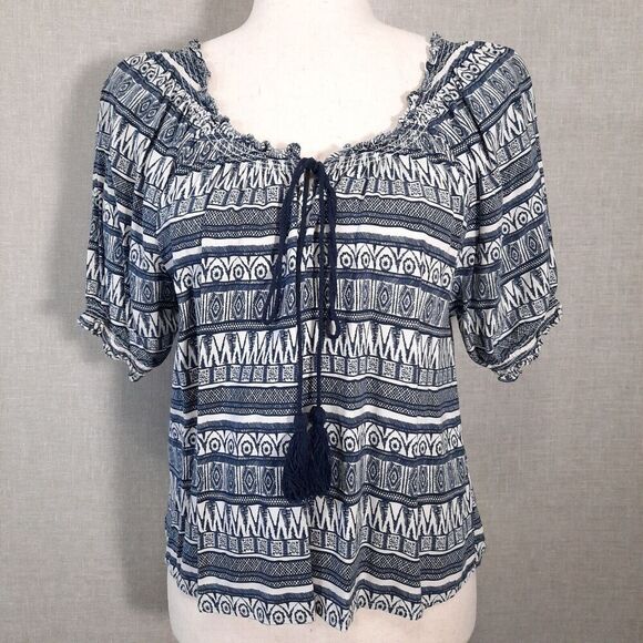 Forever 21 Peasant Top SZ Small Flowy Boho Hippie Gypsy Festival Western Girlie - Picture 1 of 16